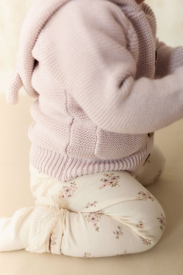 Organic Cotton Everyday Legging - Goldie Bouquet Egret Childrens Legging from Jamie Kay USA