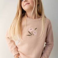 Audrey Knitted Jumper - Dusky Rose Petite Goldie Childrens Jumper from Jamie Kay USA