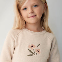 Audrey Knitted Jumper - Oatmeal Marle Petite Goldie Childrens Jumper from Jamie Kay USA