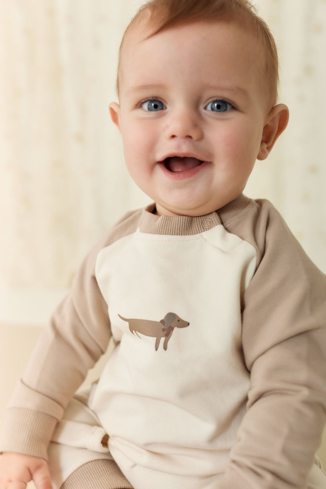 Organic Cotton Tao Sweatshirt Onepiece - Vintage Taupe Cosy Basil Childrens Onepiece from Jamie Kay USA