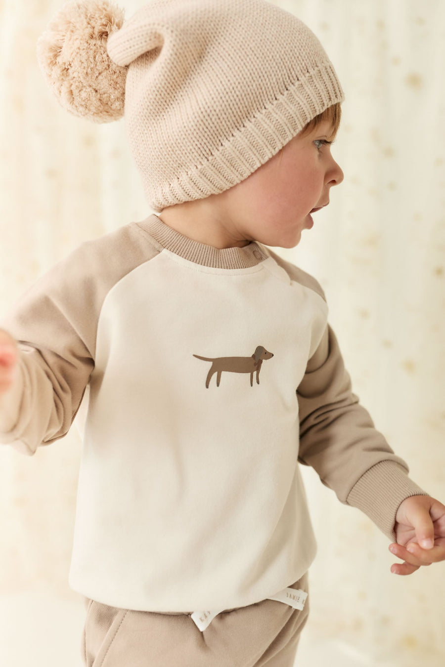 Organic Cotton Tao Sweatshirt - Vintage Taupe Cosy Basil Childrens Sweatshirt from Jamie Kay USA