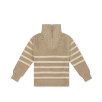 Jack Zip Jumper - Lenny Stripe Fawn Childrens Jumper from Jamie Kay USA