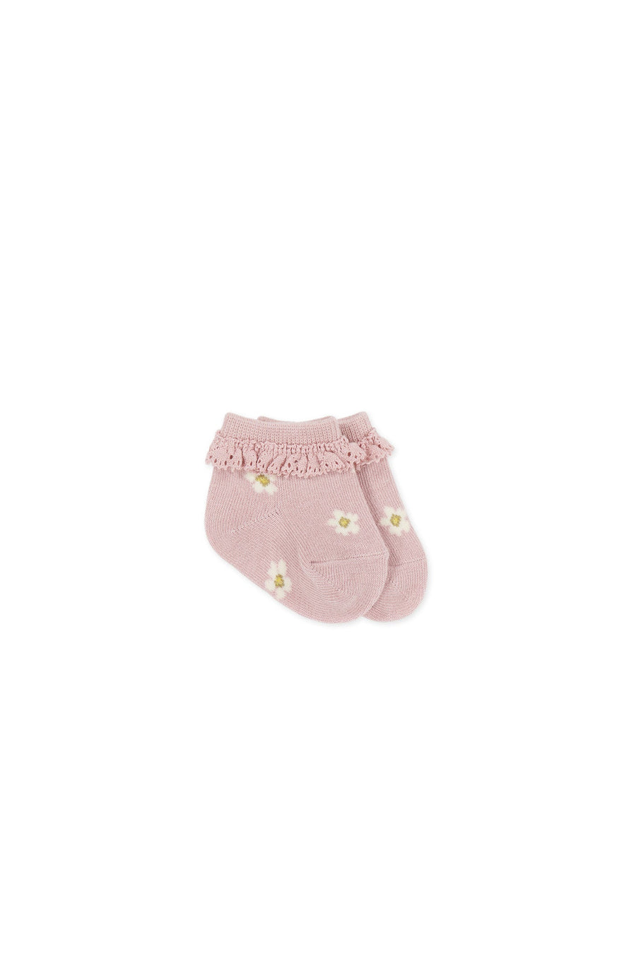 Jacquard Floral Sock - Meredith Morganite Childrens Sock from Jamie Kay USA