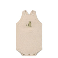 Ethan Playsuit - Oatmeal Marle Leopard Childrens Playsuit from Jamie Kay USA