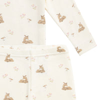 Organic Cotton Fine Rib Kayln Long Sleeve Pyjama Set - Little Fawn Childrens Pyjama from Jamie Kay USA