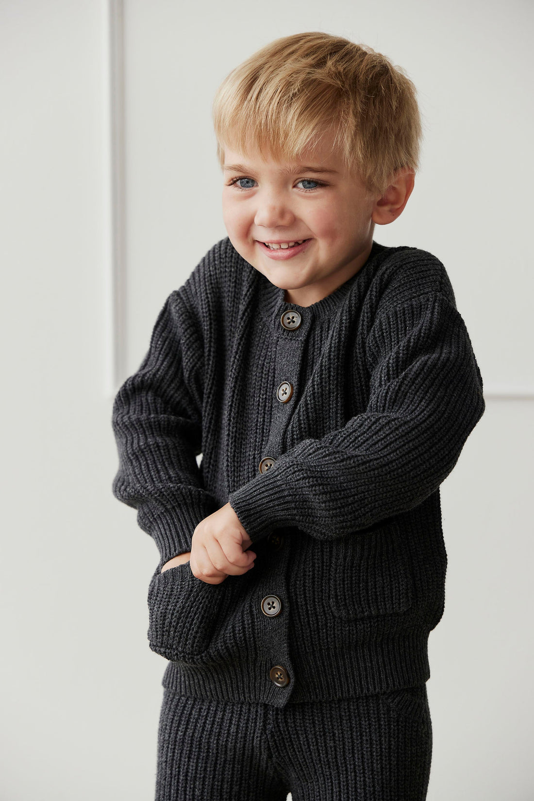 Maverick Cardigan - Onyx Marle Childrens Cardigan from Jamie Kay USA