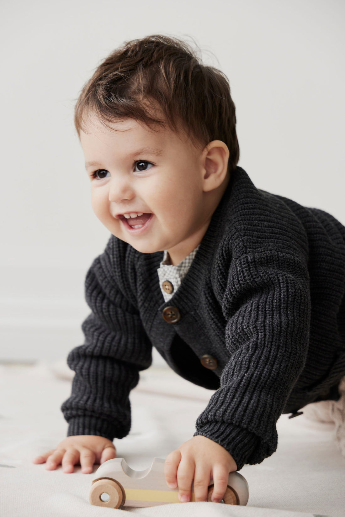 Maverick Cardigan - Onyx Marle Childrens Cardigan from Jamie Kay USA