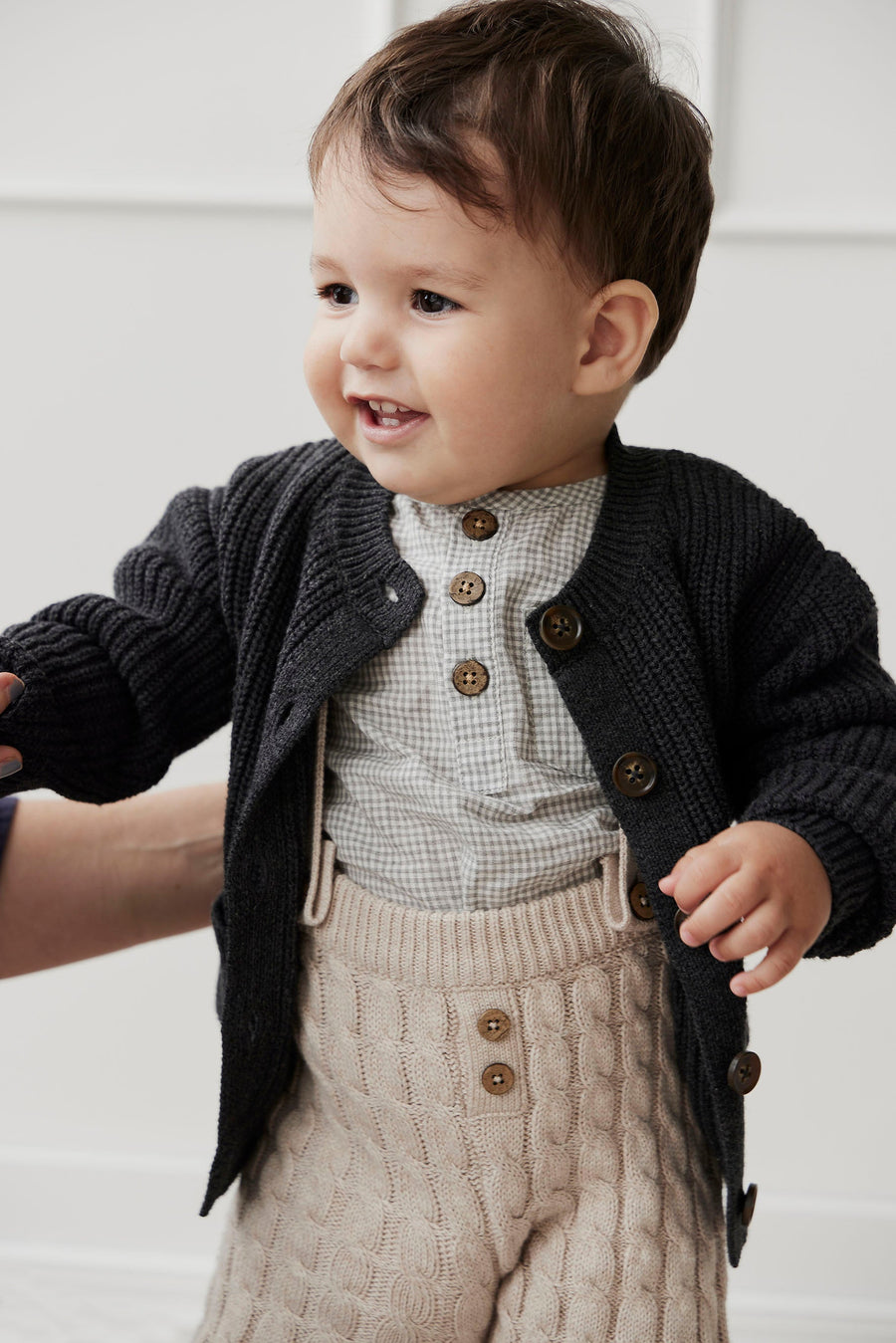 Maverick Cardigan - Onyx Marle Childrens Cardigan from Jamie Kay USA