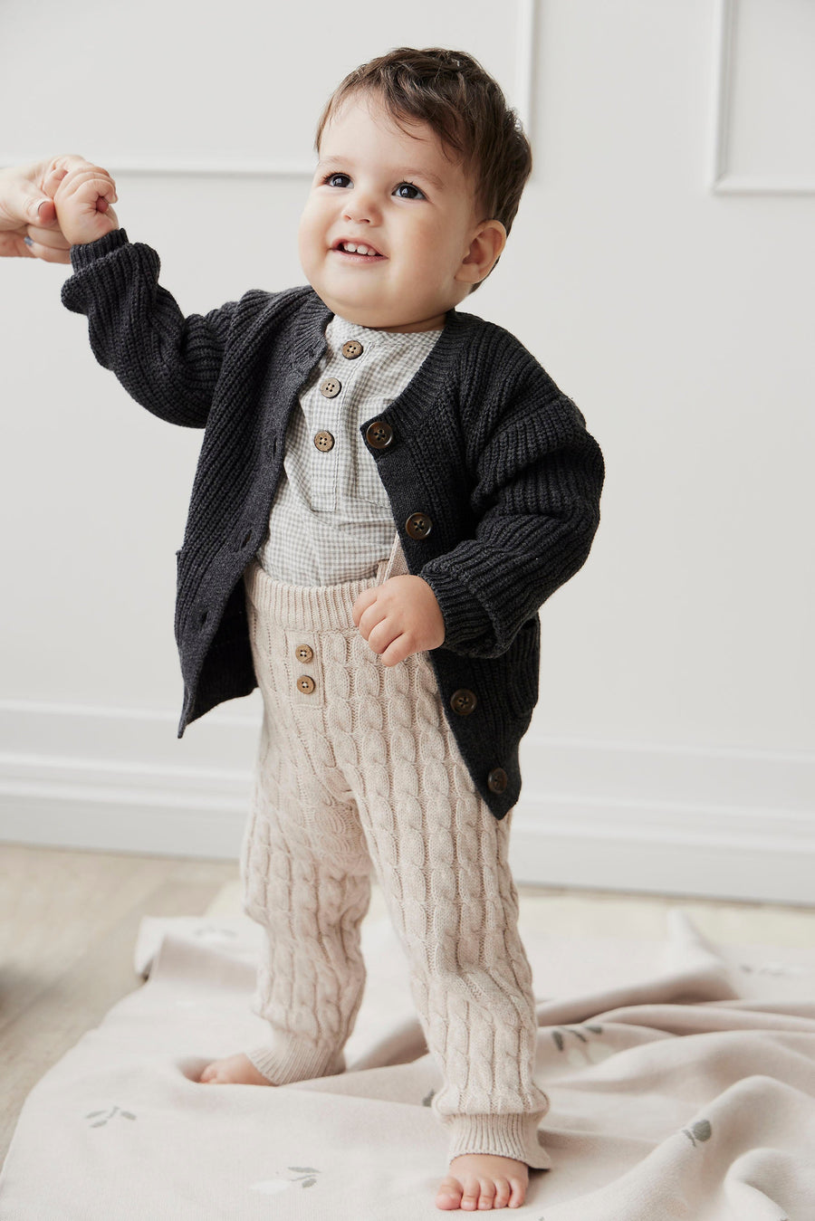 Maverick Cardigan - Onyx Marle Childrens Cardigan from Jamie Kay USA