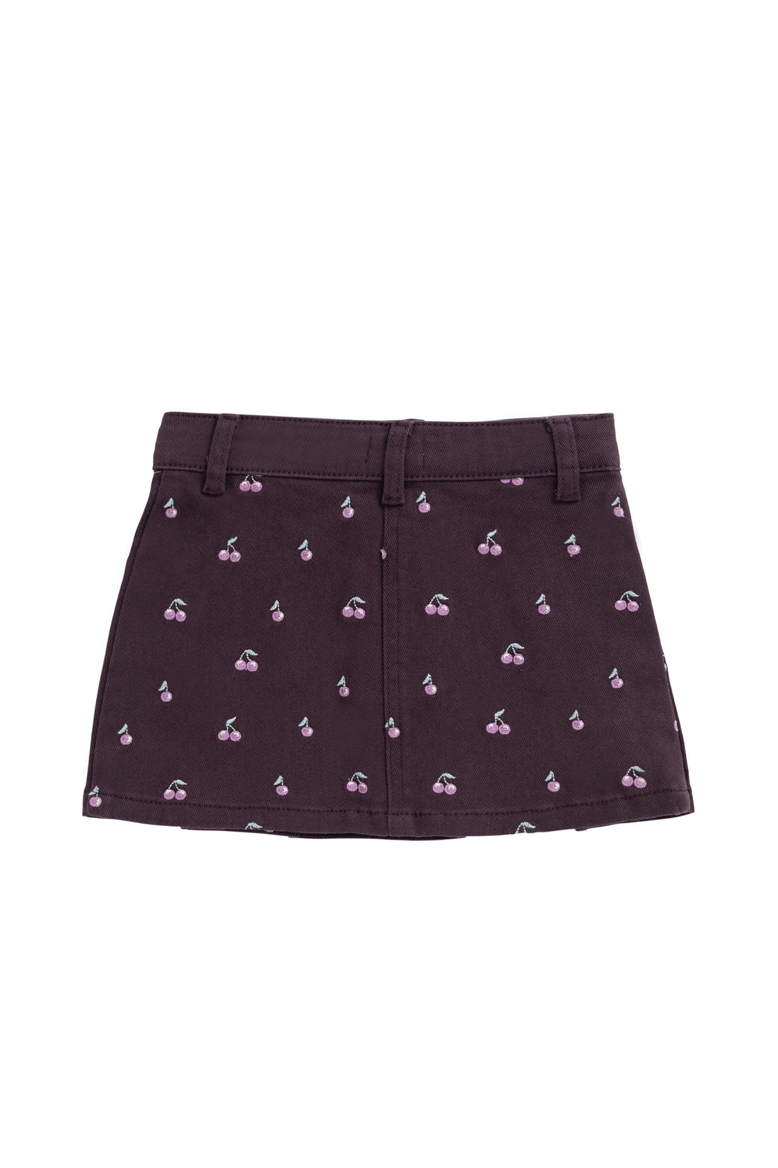 Chelsea Skirt - Cherry Love Plum Embroidery Childrens Skirt from Jamie Kay USA