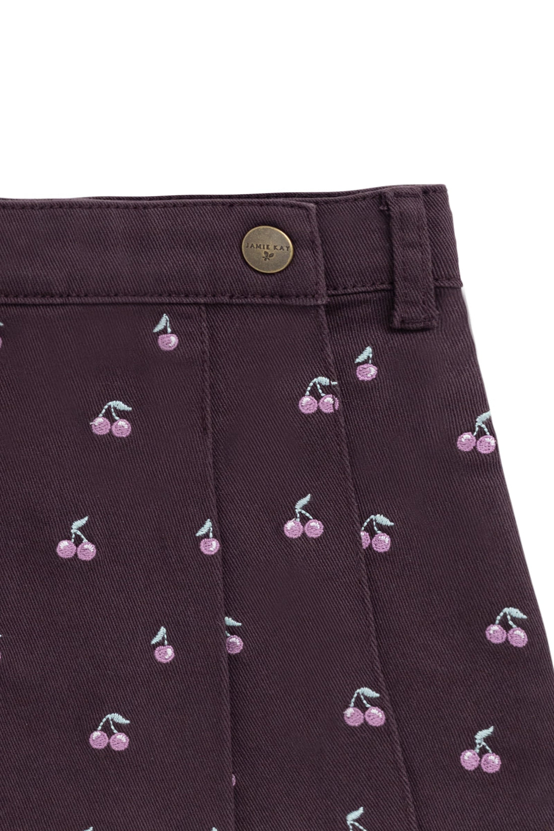 Chelsea Skirt - Cherry Love Plum Embroidery Childrens Skirt from Jamie Kay USA