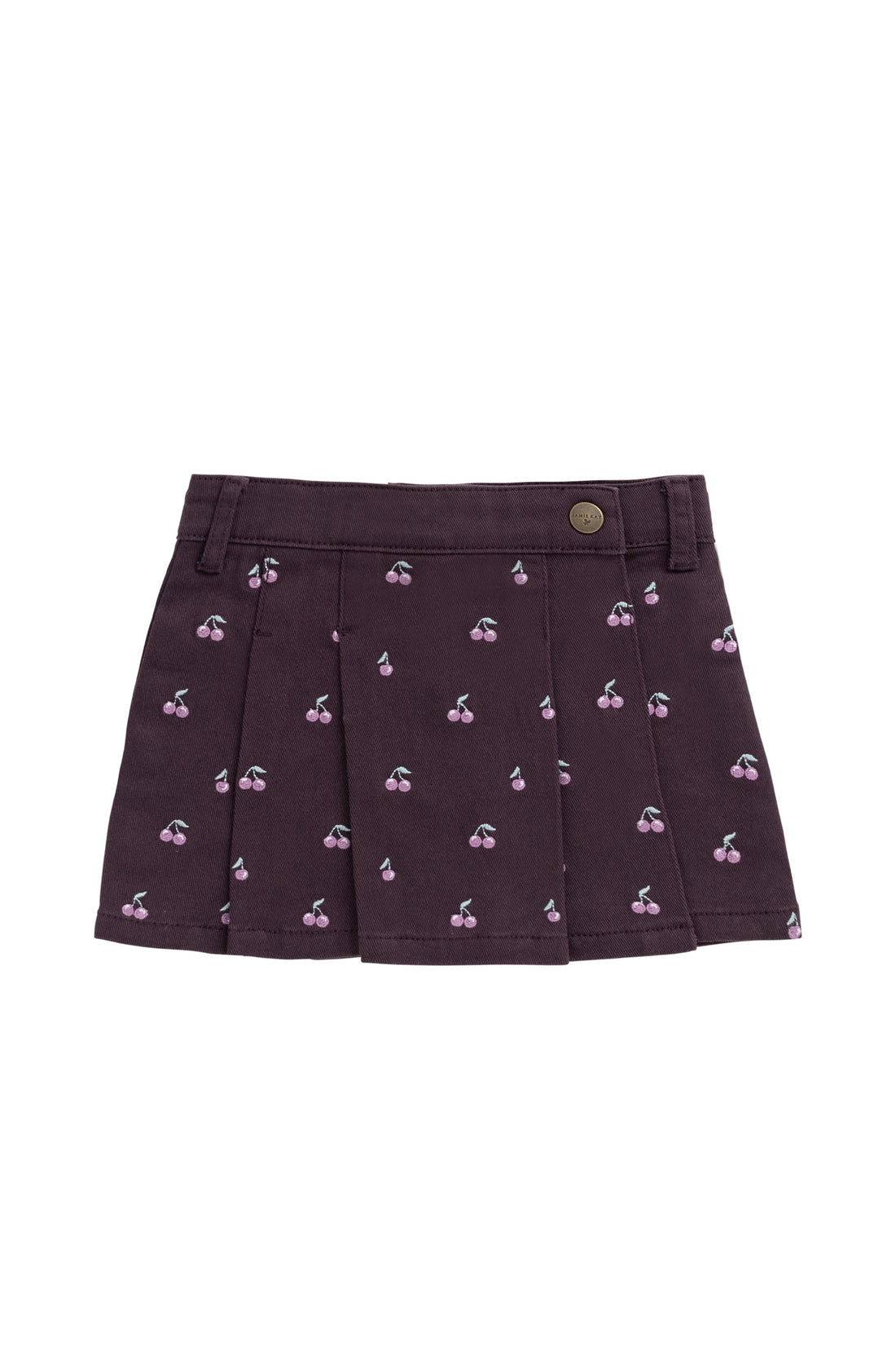 Chelsea Skirt - Cherry Love Plum Embroidery Childrens Skirt from Jamie Kay USA