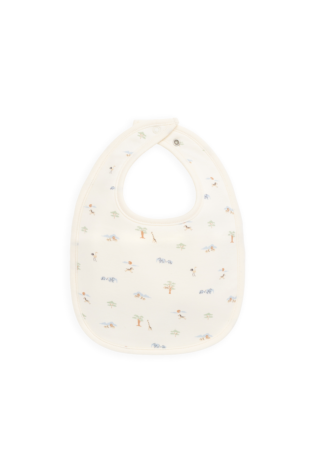 Organic Cotton Bib - Savannah Animals Tofu Childrens Bib from Jamie Kay USA