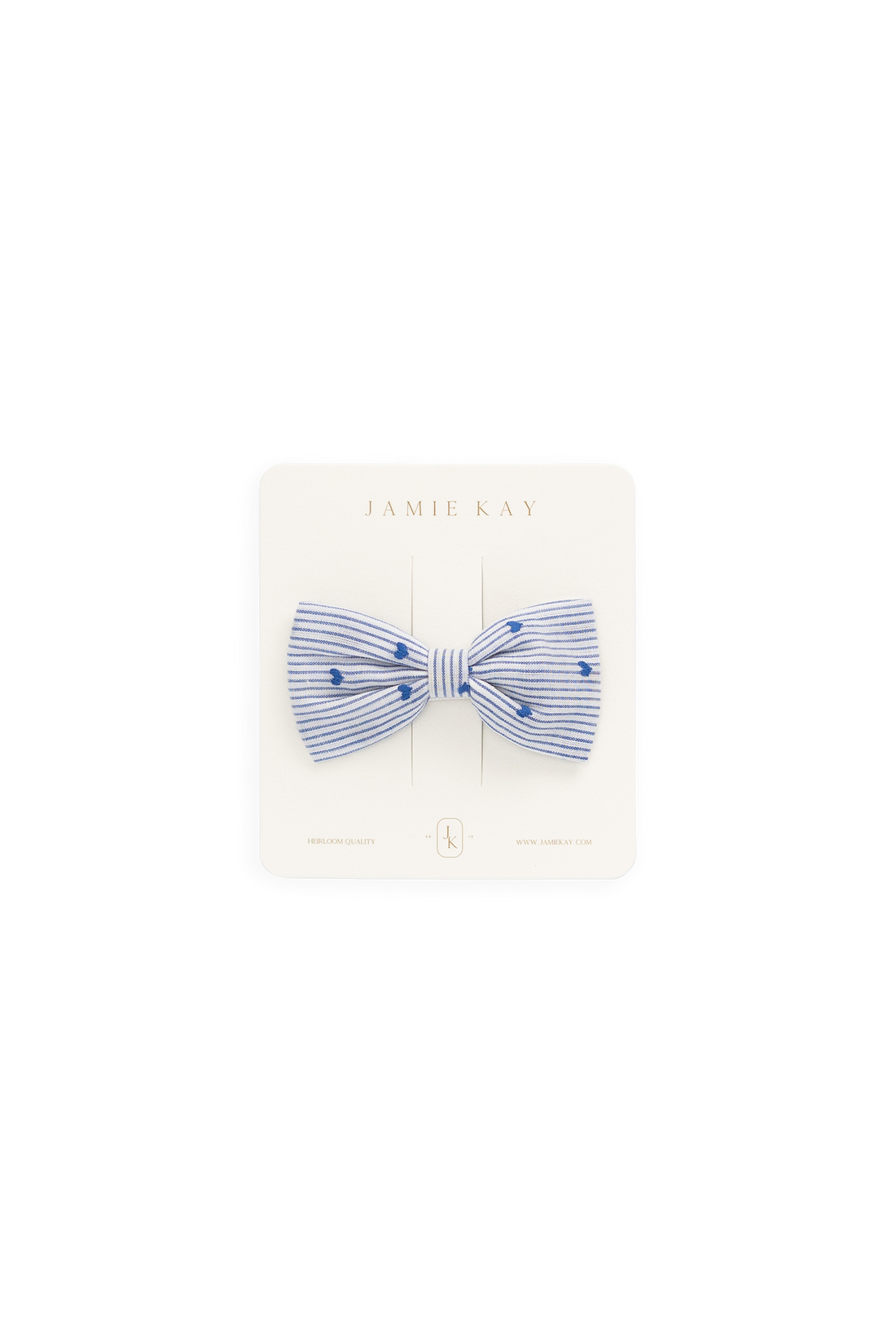 Organic Cotton Desiree Bow - Mon Amour Stripe Indigo Childrens Bow from Jamie Kay USA