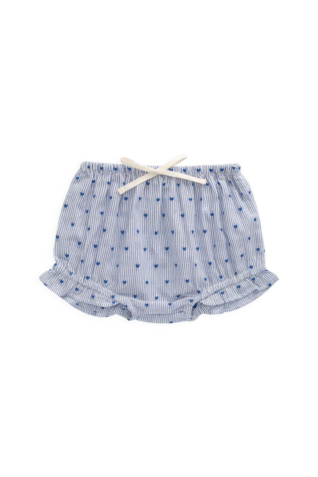 Organic Cotton Frill Bloomer - Mon Amour Stripe Indigo Childrens Bloomer from Jamie Kay USA