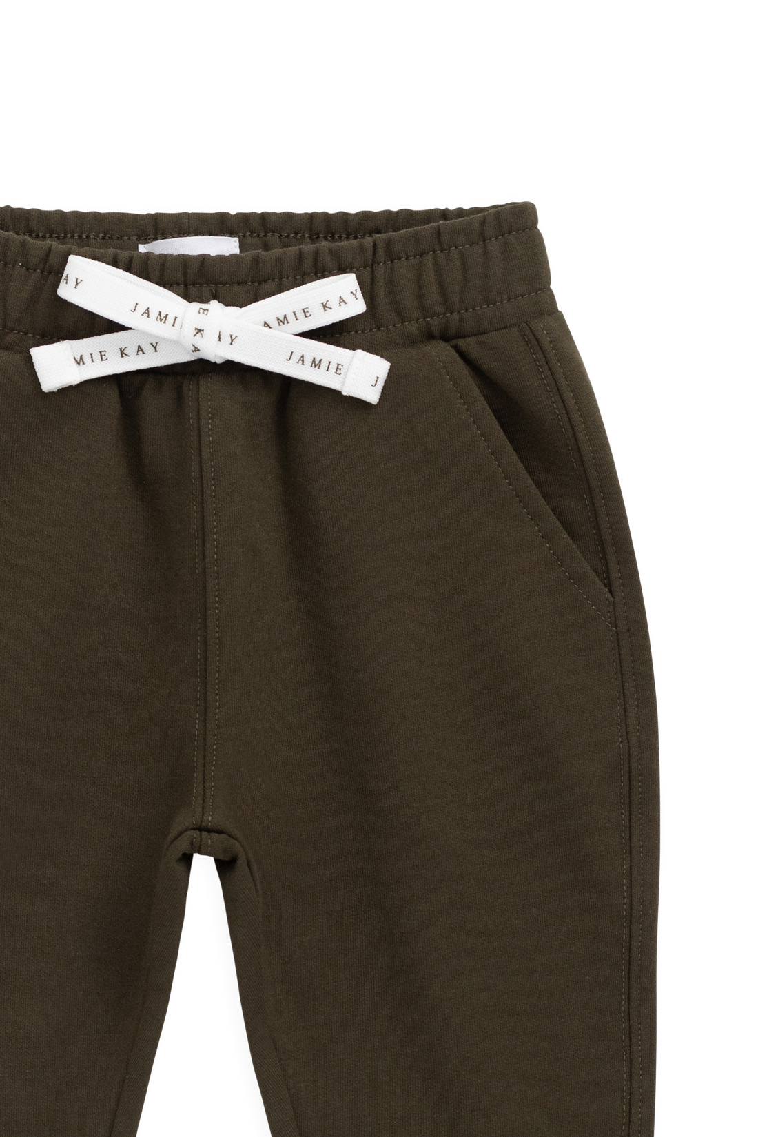 Organic Cotton Jalen Track Pant - Deep Olive Childrens Pant from Jamie Kay USA