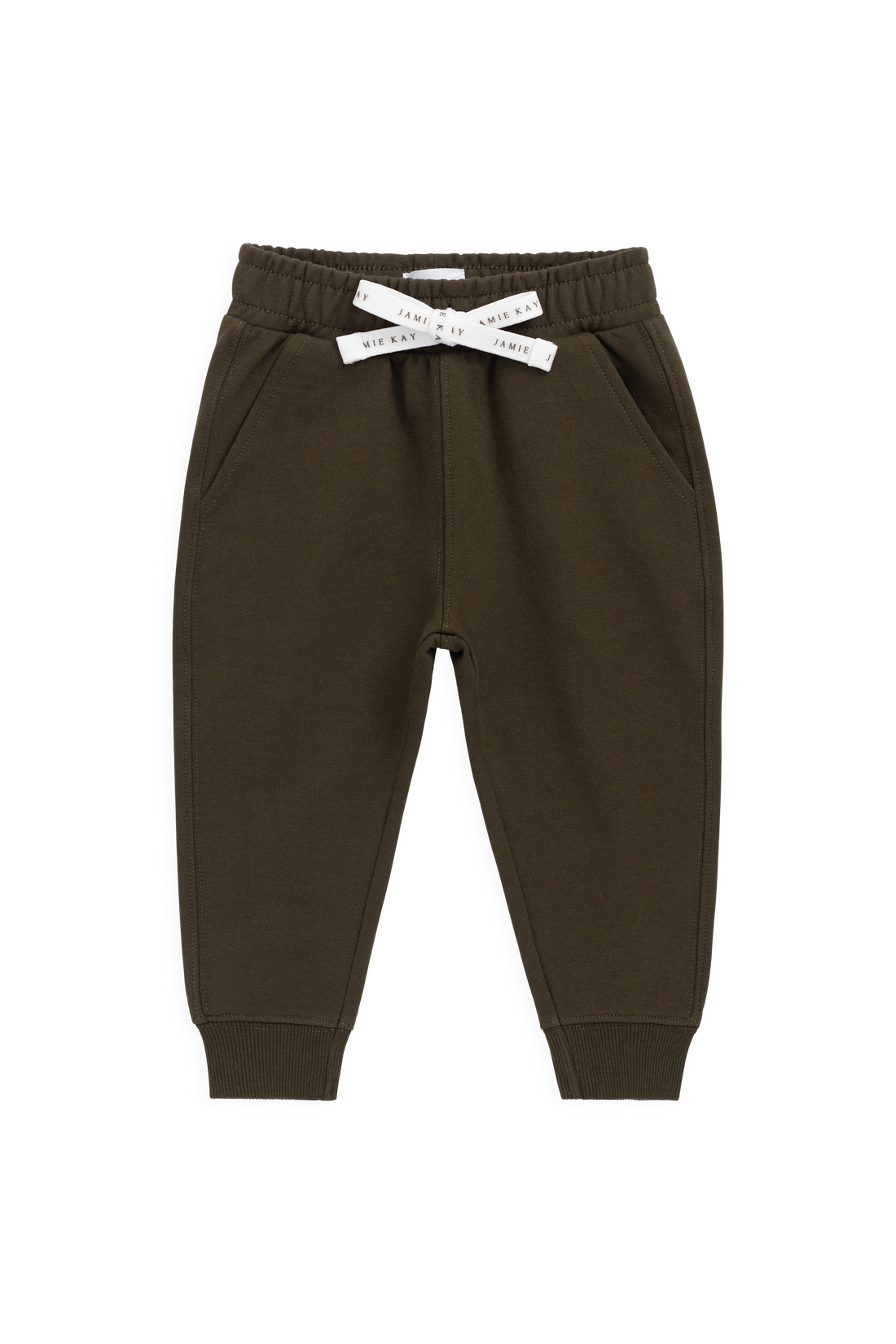 Organic Cotton Jalen Track Pant - Deep Olive Childrens Pant from Jamie Kay USA