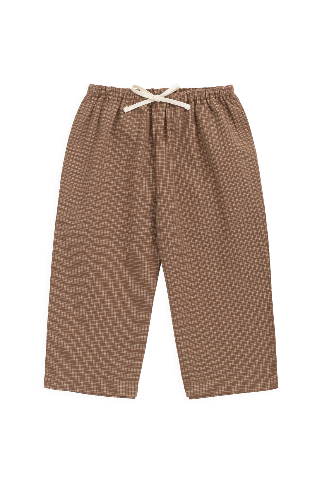 Organic Cotton Kenji Pant - Double Windowpane Check Oud/Hay Childrens Pant from Jamie Kay USA