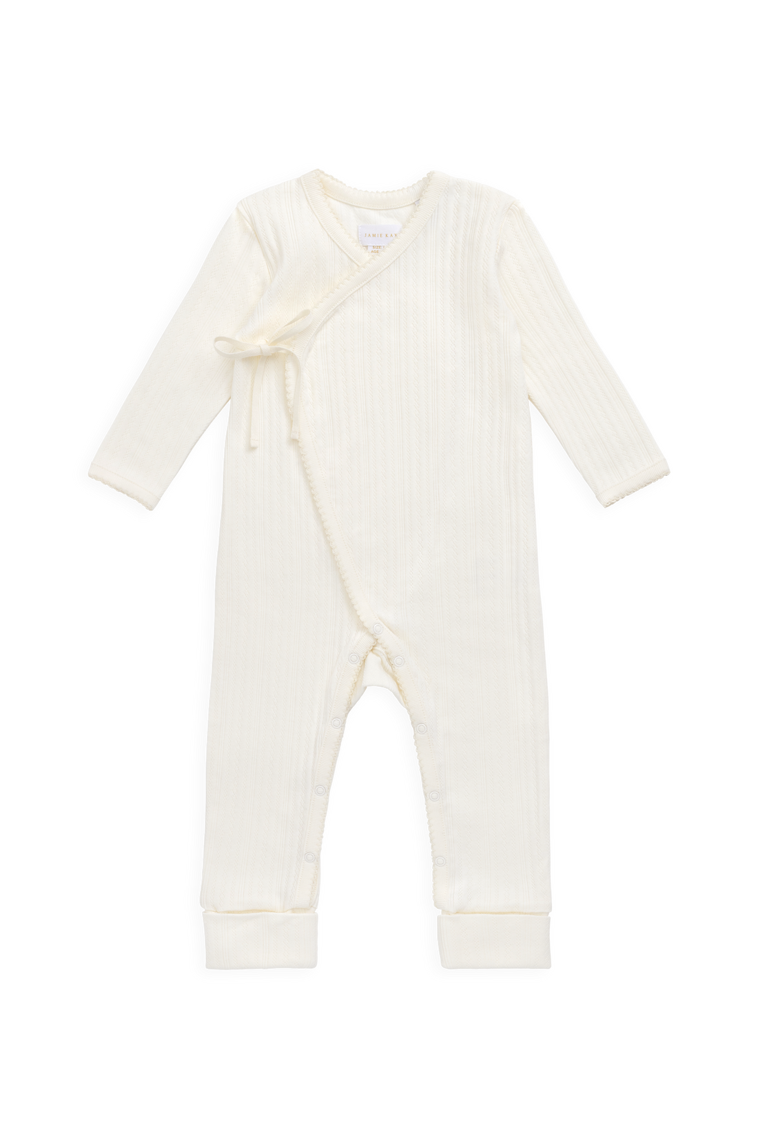 Organic Cotton Pointelle Estelle Onepiece - Parchment Childrens Onepiece from Jamie Kay USA