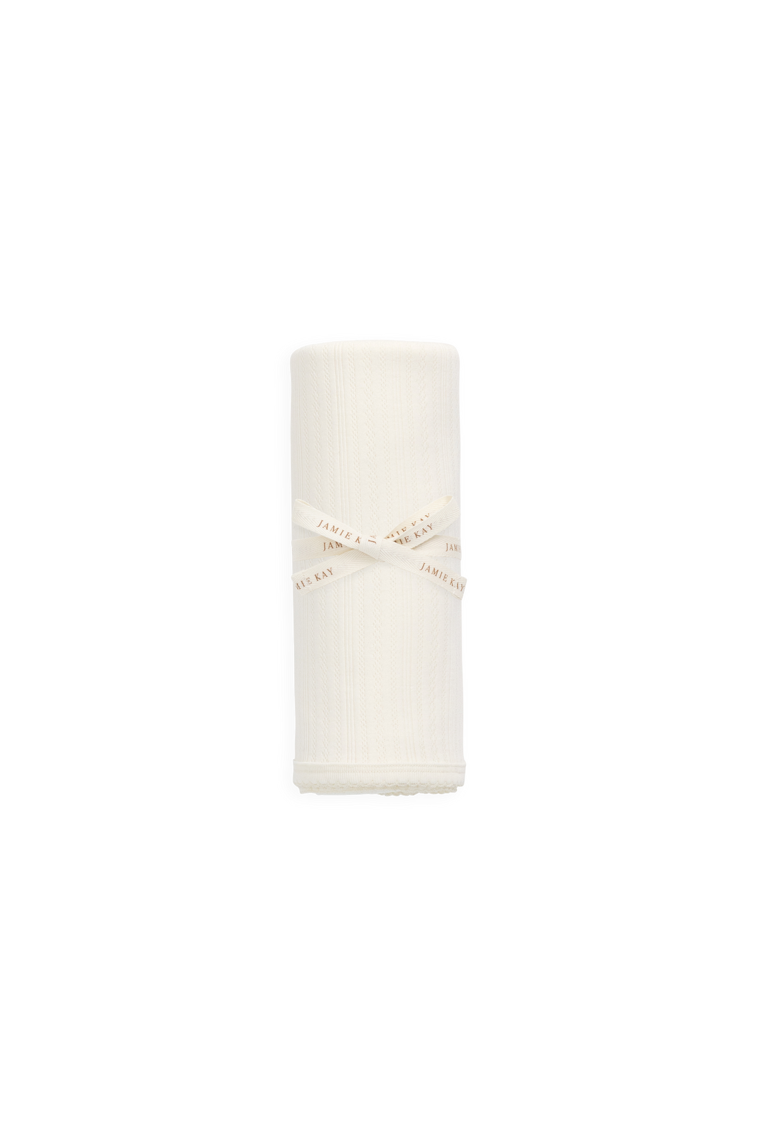 Organic Cotton Pointelle Murphy Blanket - Parchment Childrens Blanket from Jamie Kay USA