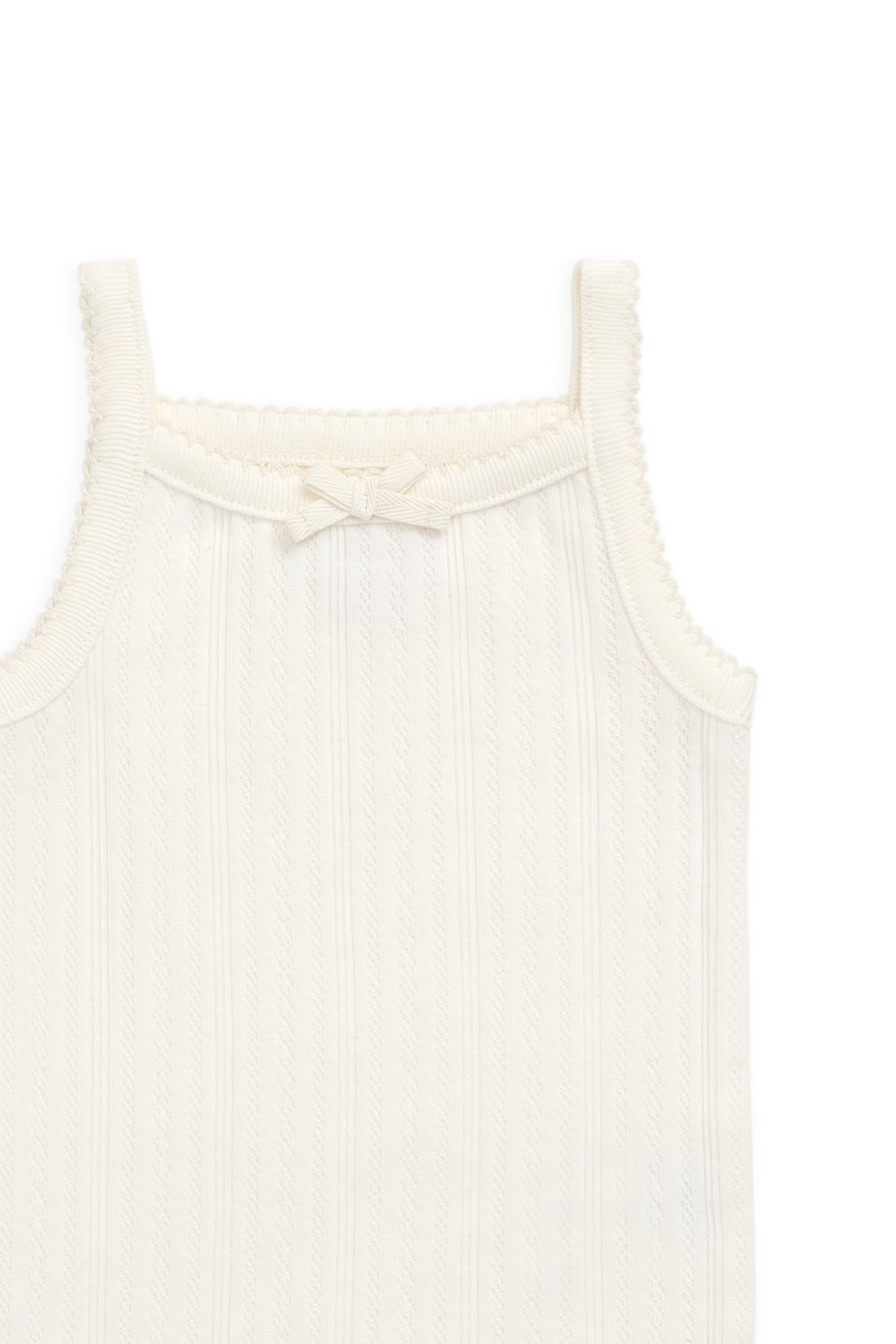 Organic Cotton Pointelle Singletsuit - Parchment Childrens Bodysuit from Jamie Kay USA