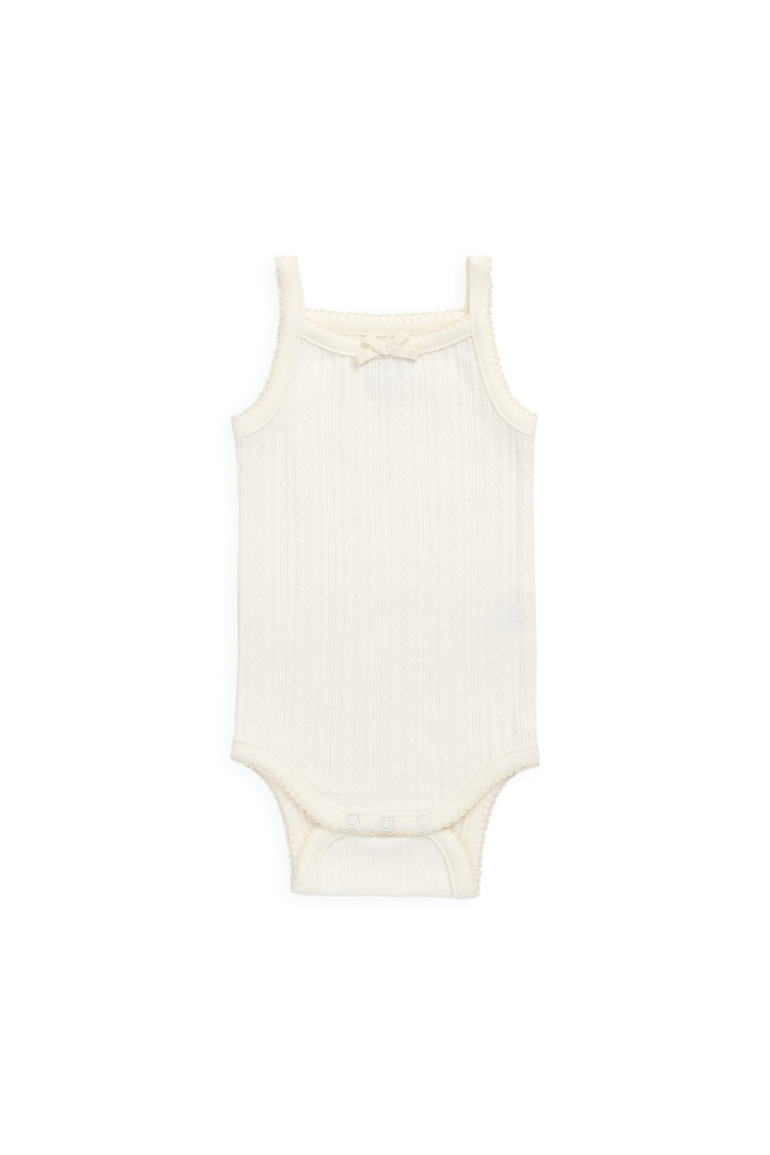 Organic Cotton Pointelle Singletsuit - Parchment Childrens Bodysuit from Jamie Kay USA