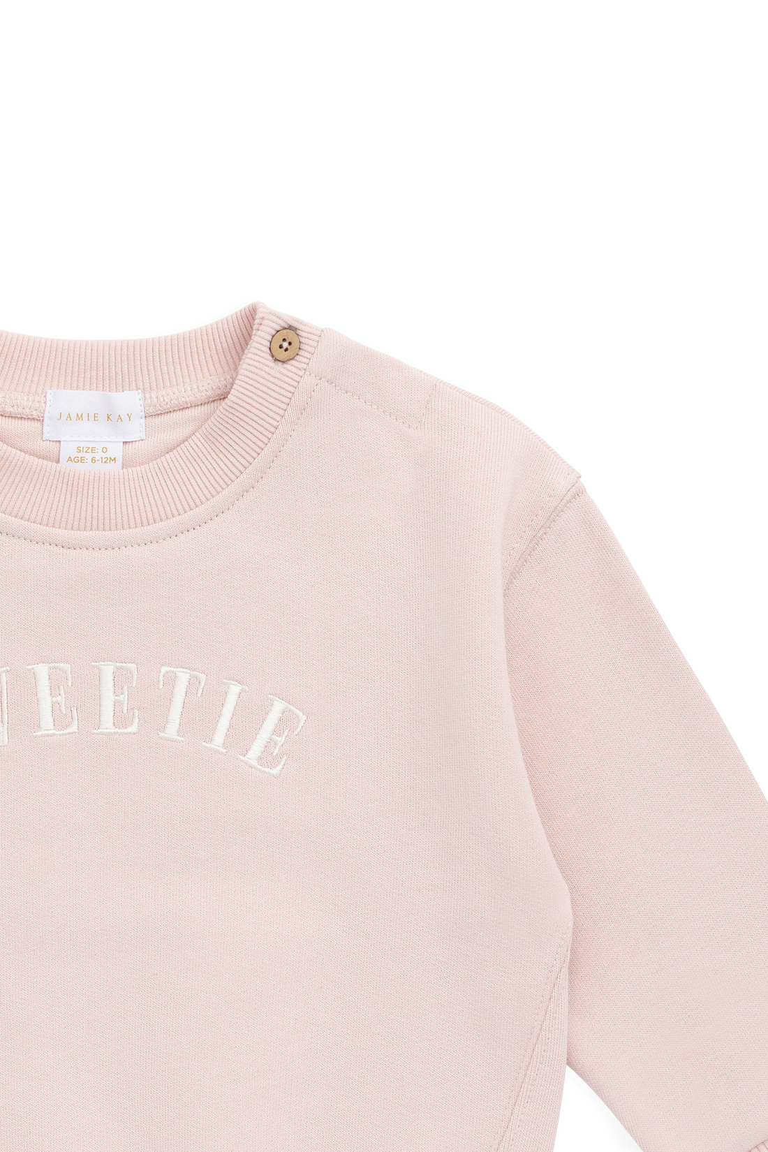 Organic Cotton Rhea Sweatshirt - Cloud Pink Sweetie Childrens Sweatshirt from Jamie Kay USA