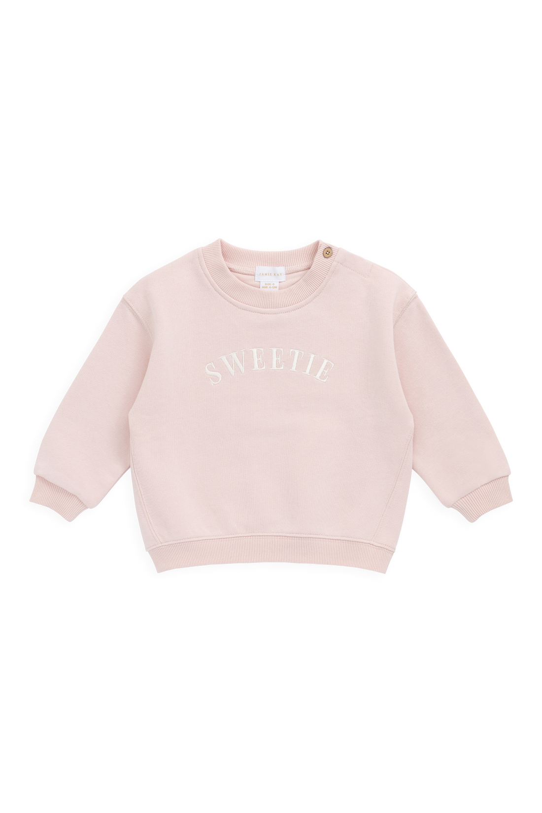 Organic Cotton Rhea Sweatshirt - Cloud Pink Sweetie Childrens Sweatshirt from Jamie Kay USA