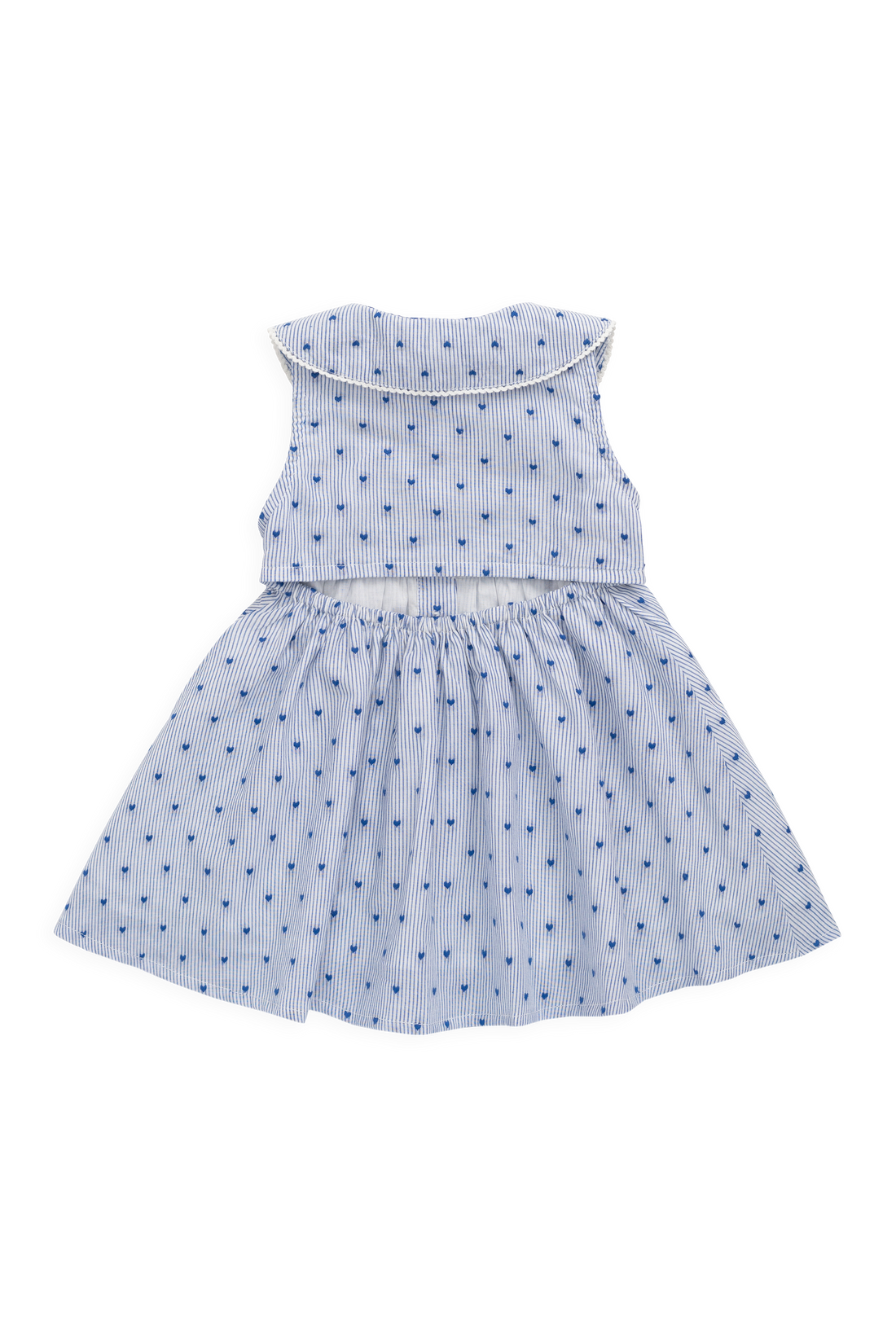 Organic Cotton Wisteria Dress - Mon Amour Stripe Indigo Childrens Dress from Jamie Kay USA