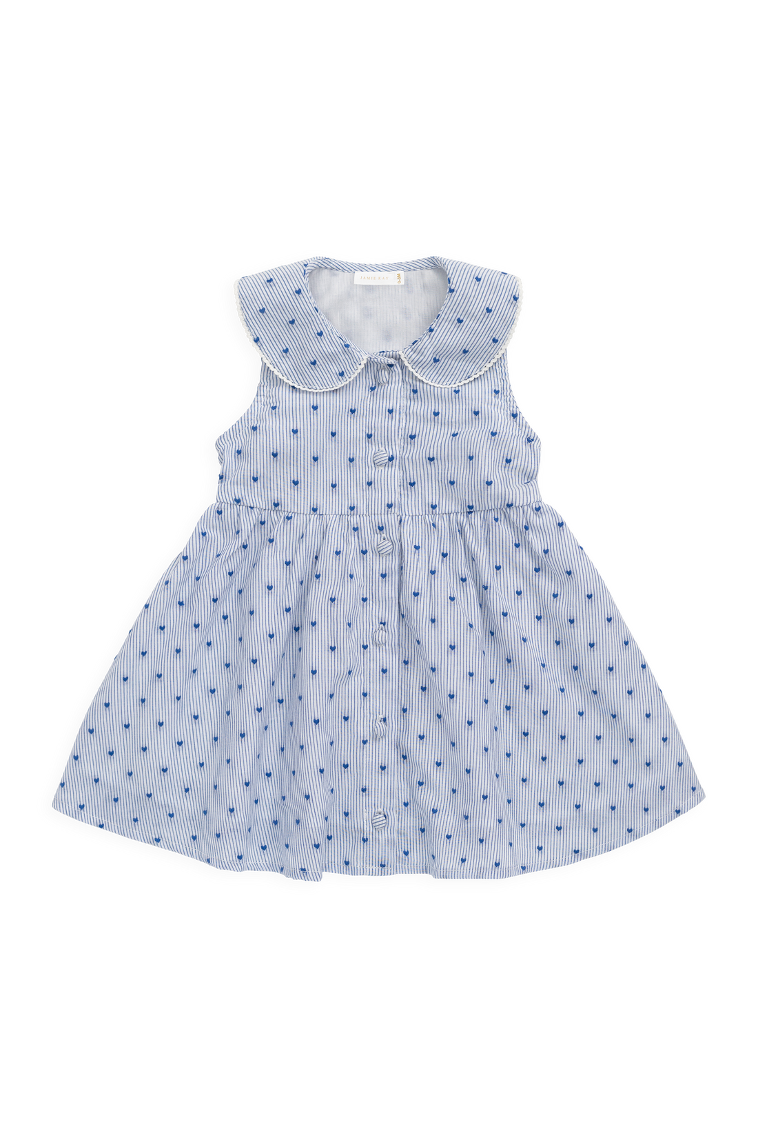 Organic Cotton Wisteria Dress - Mon Amour Stripe Indigo Childrens Dress from Jamie Kay USA