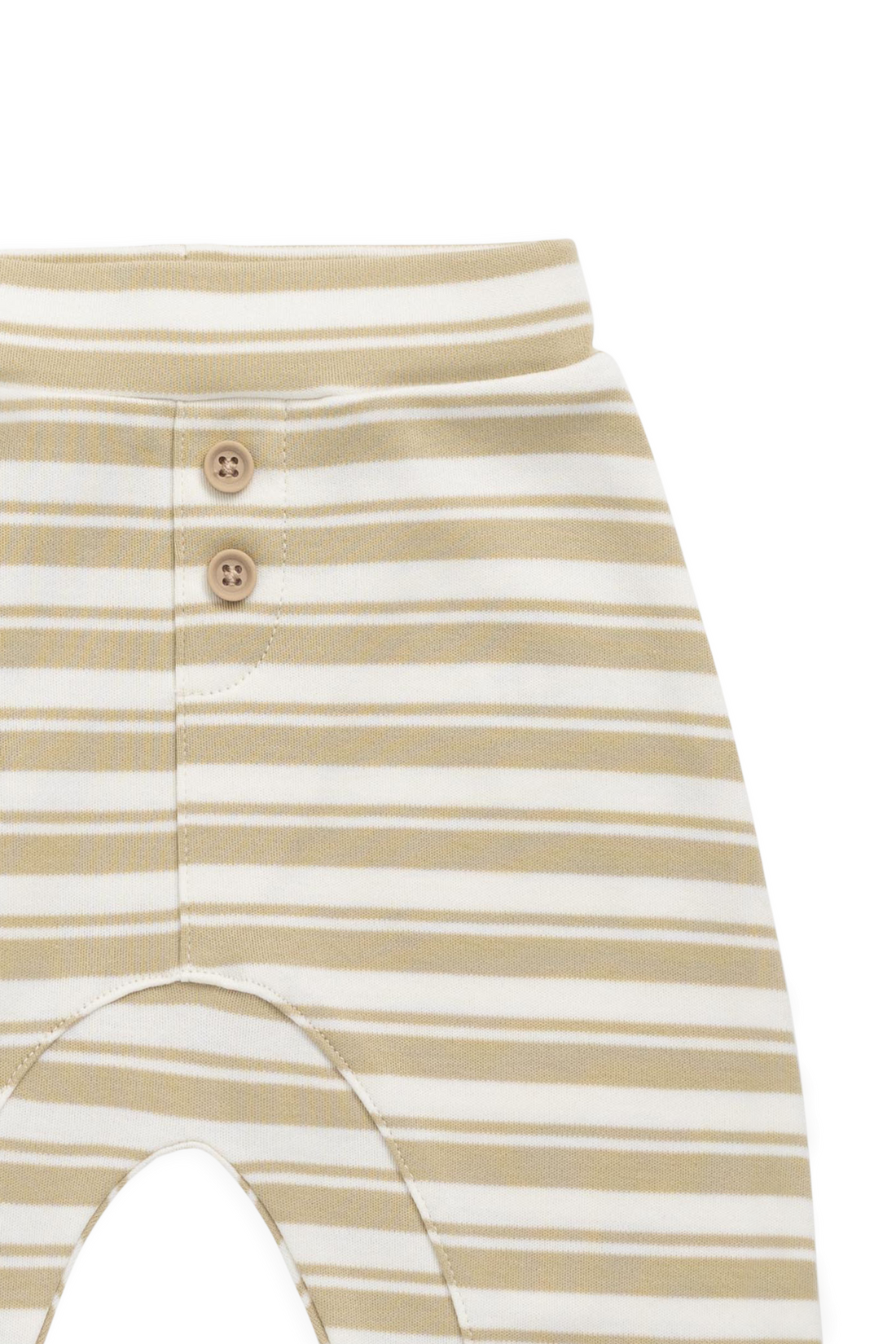 Pima Cotton Wesley Pant - Double Stripe Hay/Cloud Childrens Pant from Jamie Kay USA