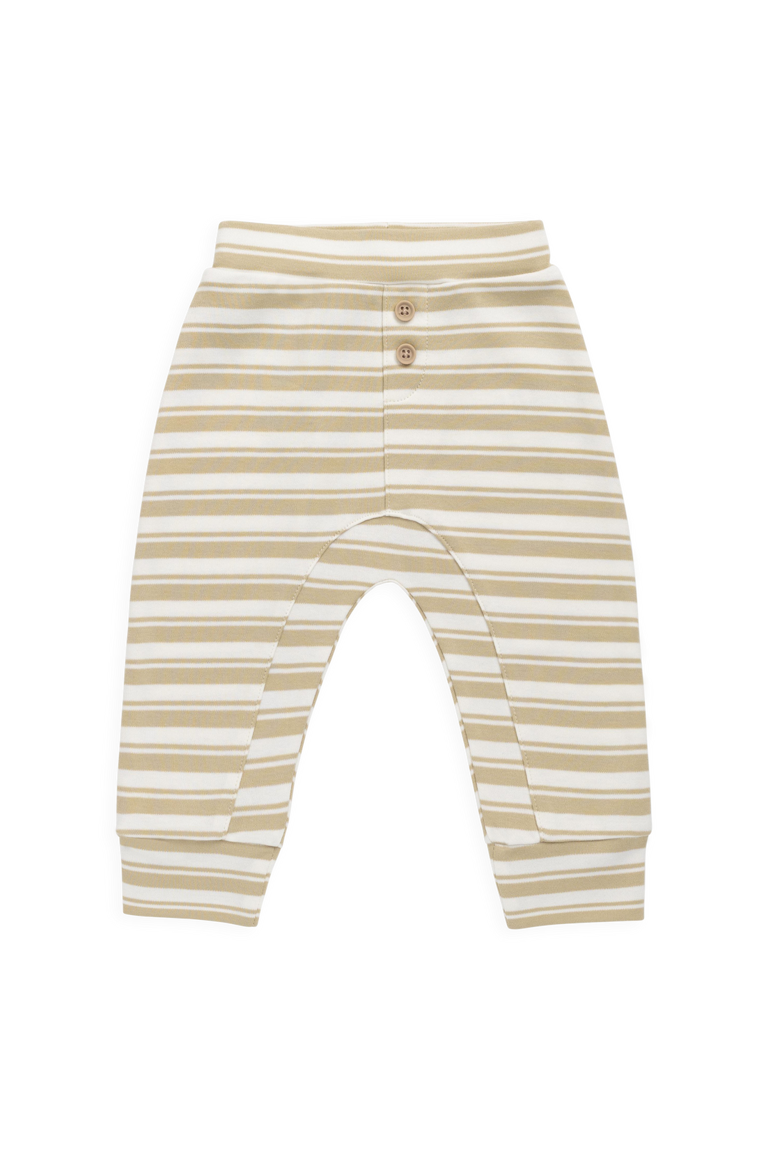Pima Cotton Wesley Pant - Double Stripe Hay/Cloud Childrens Pant from Jamie Kay USA