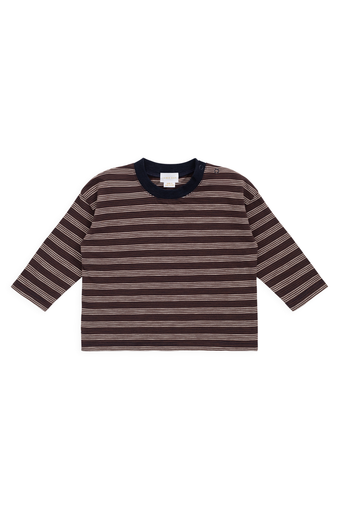 Slub Cotton Iver Long Sleeve Tee - Regal Stripe Childrens Top from Jamie Kay USA