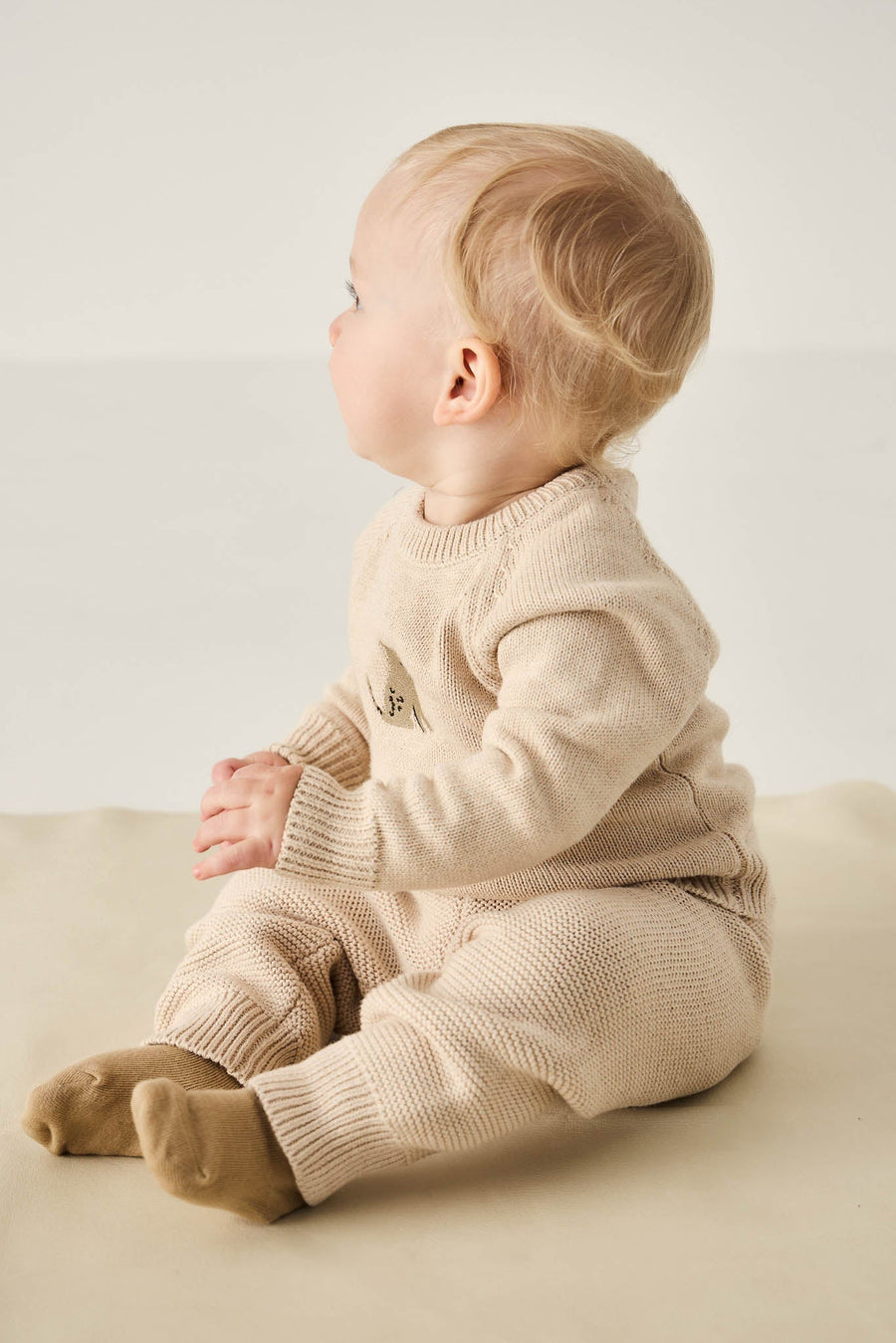 Ethan Pant - Oatmeal Marle Childrens Pant from Jamie Kay USA