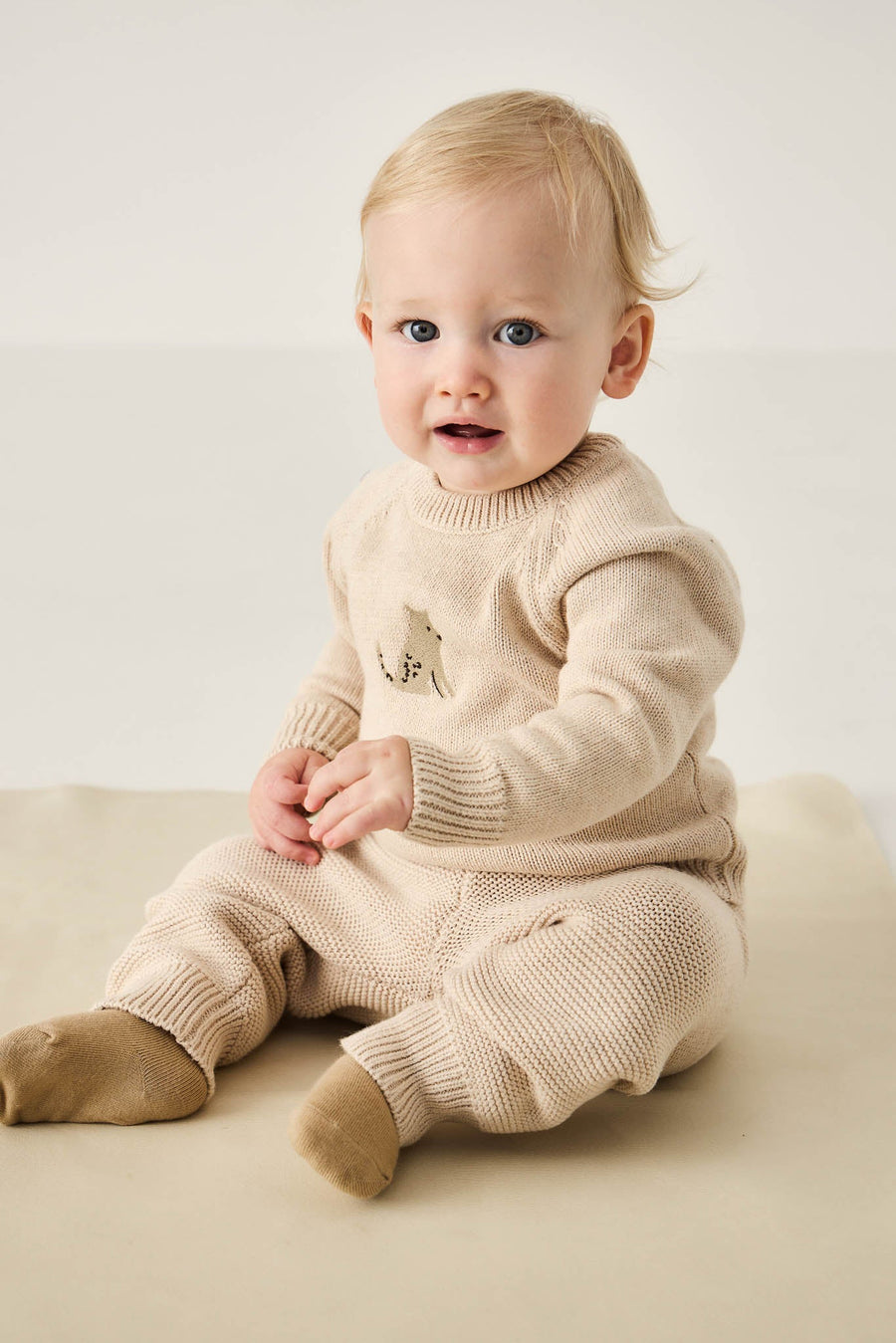 Ethan Pant - Oatmeal Marle Childrens Pant from Jamie Kay USA