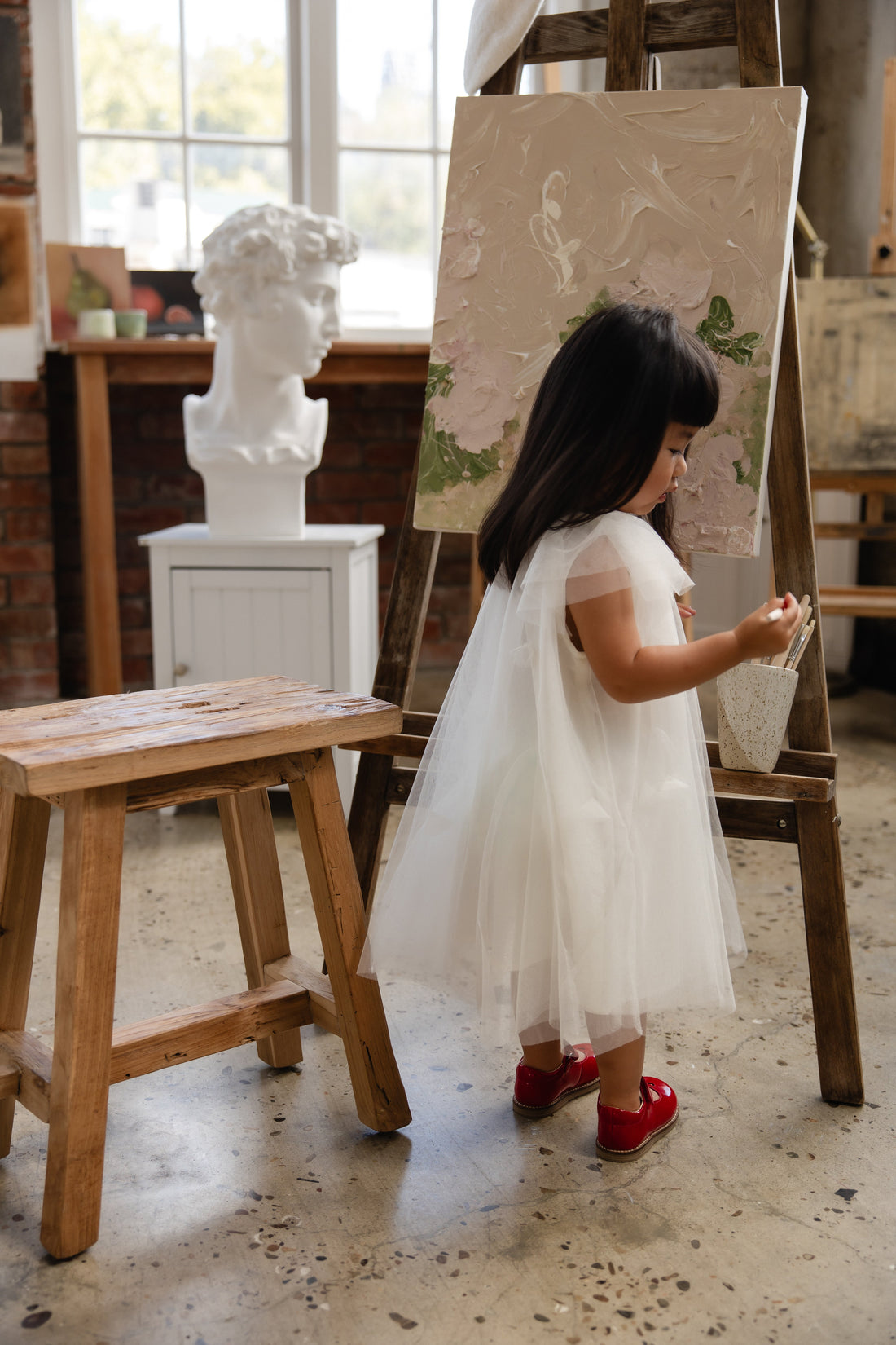 Rhea Tulle Dress - Parchment Childrens Dress from Jamie Kay USA