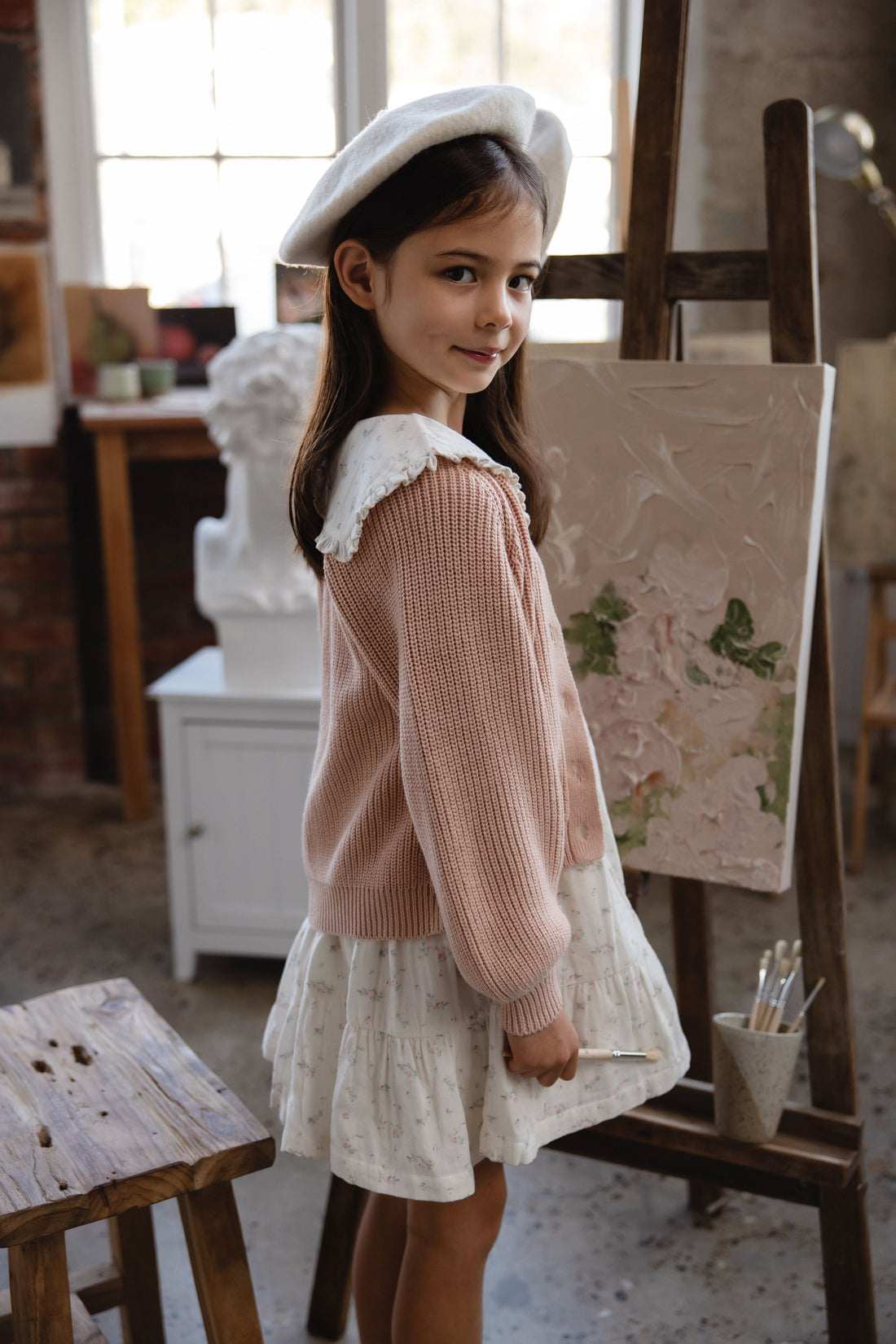 Paloma Cardigan - Rose Mist Childrens Cardigan from Jamie Kay USA