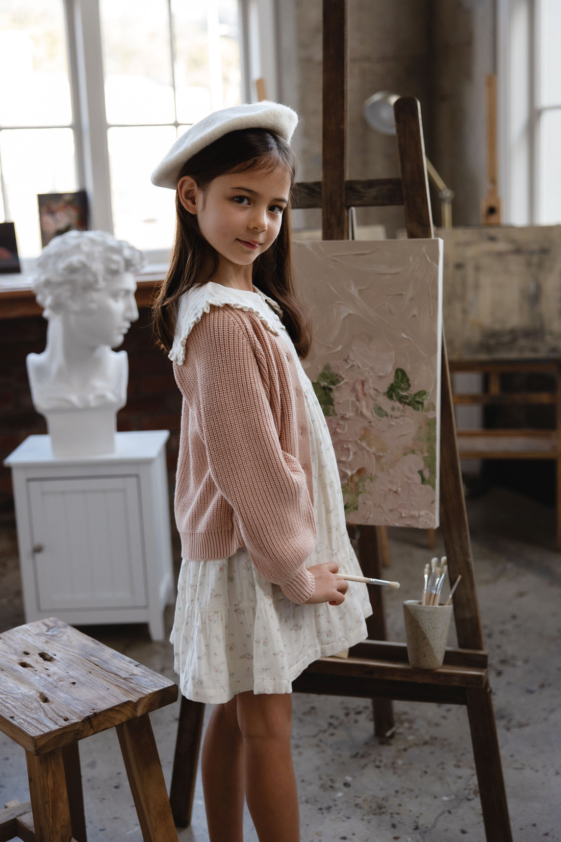 Paloma Cardigan - Rose Mist Childrens Cardigan from Jamie Kay USA