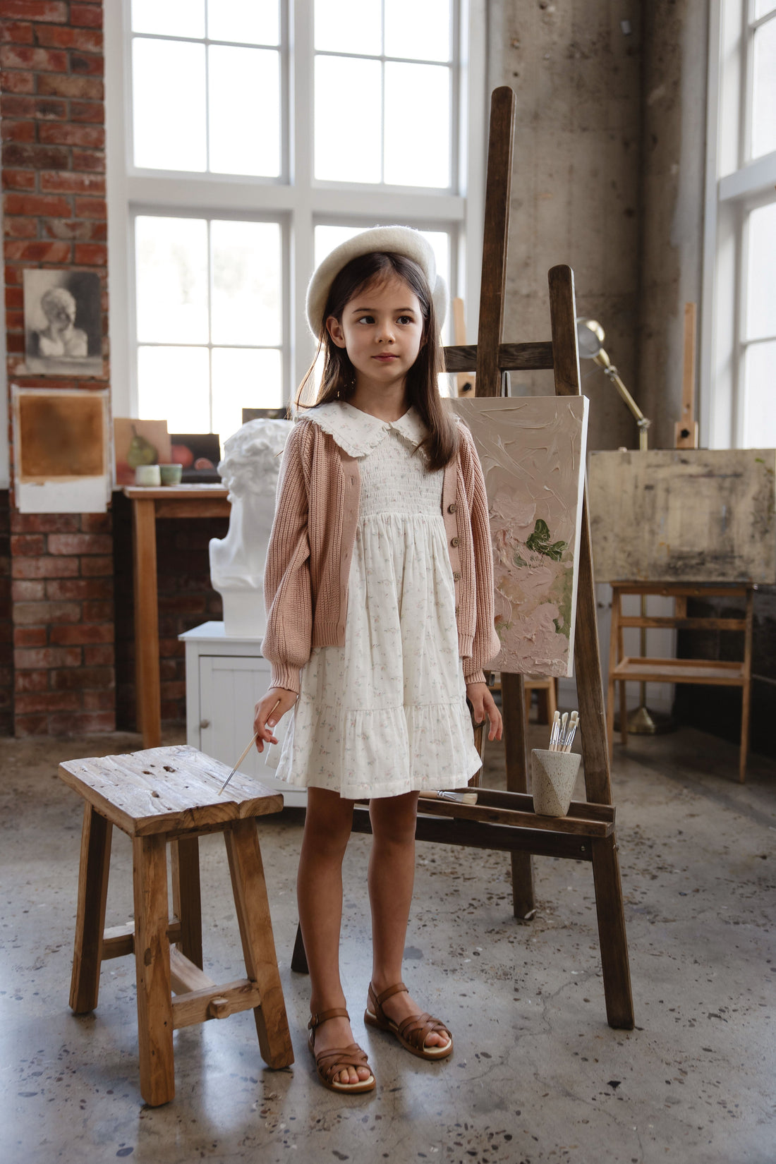 Organic Cotton Muslin Christabel Dress - Solange Snow Childrens Dress from Jamie Kay USA