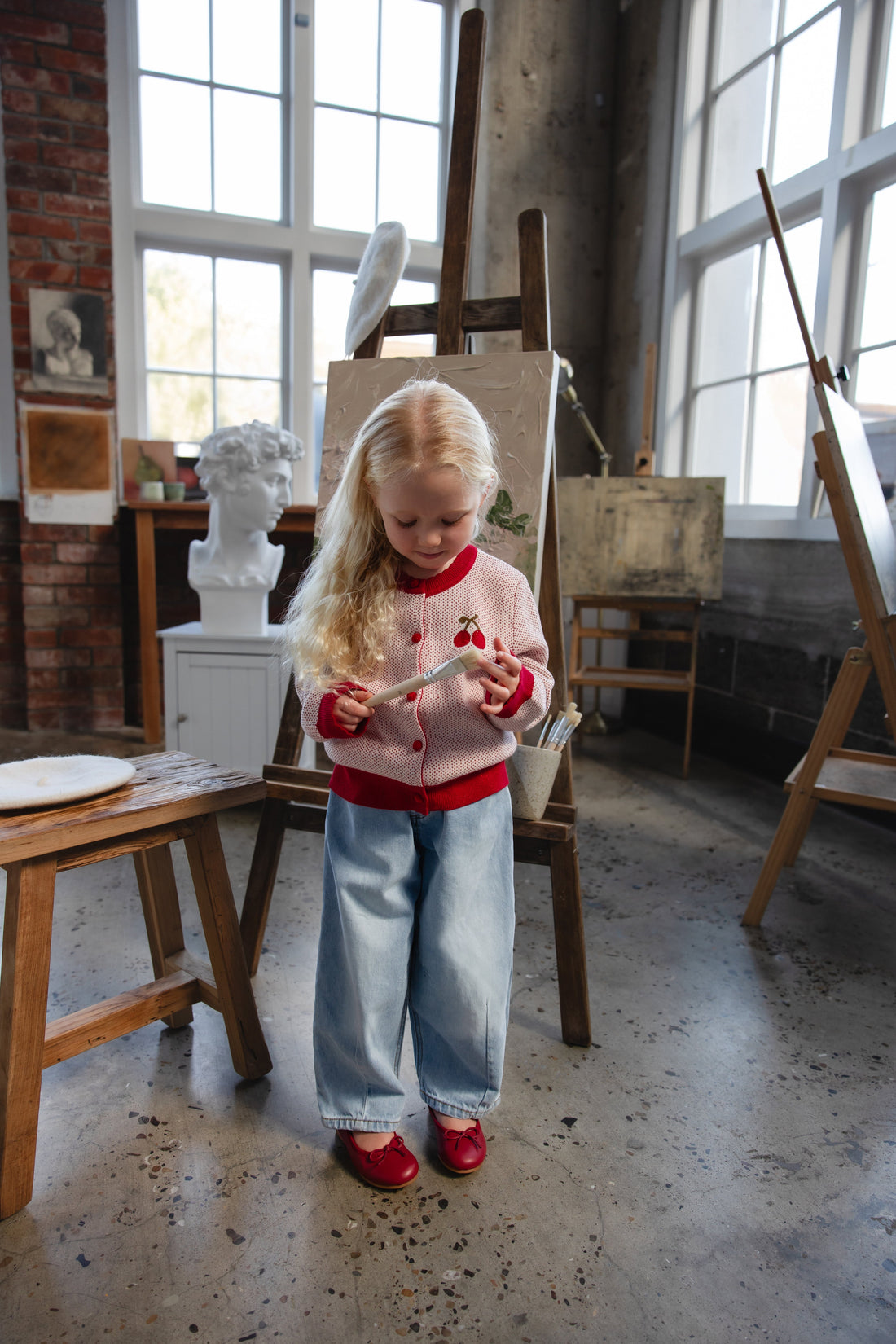 Liana Cardigan - Liana Cherry Childrens Cardigan from Jamie Kay USA