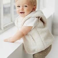 Kai Recycled Polyester Sherpa Vest - Natural Childrens Vest from Jamie Kay USA