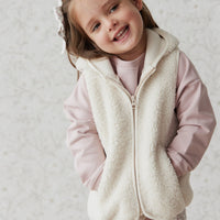 Kai Recycled Polyester Sherpa Vest - Natural Childrens Vest from Jamie Kay USA