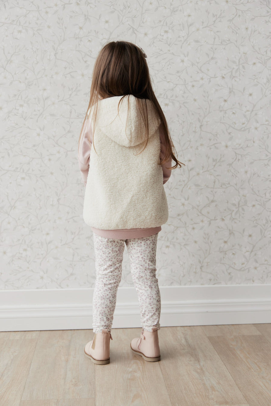 Kai Recycled Polyester Sherpa Vest - Natural Childrens Vest from Jamie Kay USA