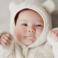 Sasha Recycled Polyester Sherpa Onepiece - Natural Childrens Onepiece from Jamie Kay USA