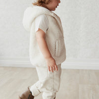 Kai Recycled Polyester Sherpa Vest - Natural Childrens Vest from Jamie Kay USA