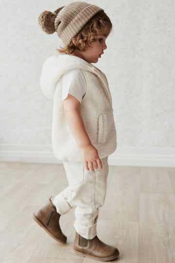 Kai Recycled Polyester Sherpa Vest - Natural Childrens Vest from Jamie Kay USA