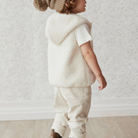 Kai Recycled Polyester Sherpa Vest - Natural Childrens Vest from Jamie Kay USA