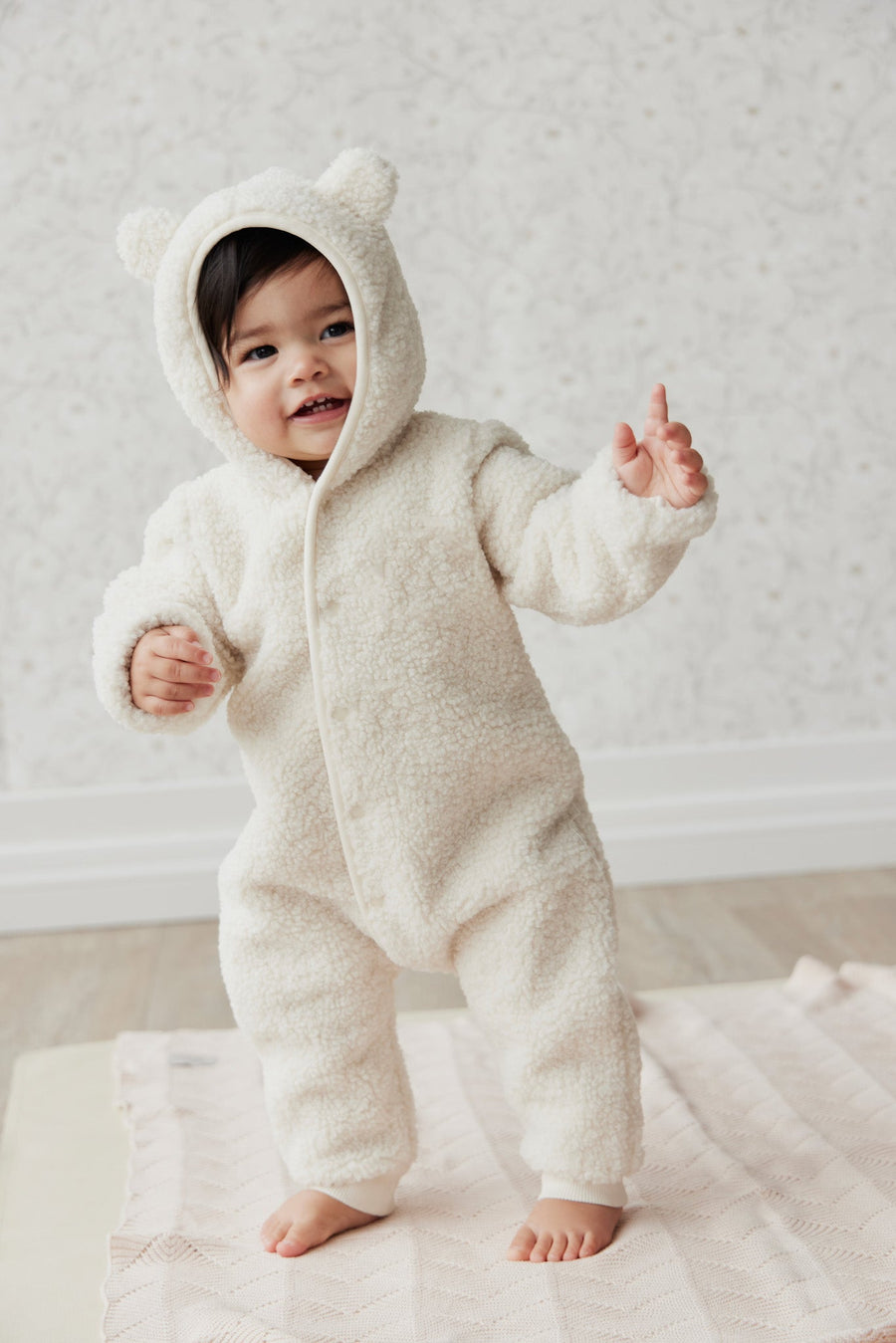 Sasha Recycled Polyester Sherpa Onepiece - Natural Childrens Onepiece from Jamie Kay USA