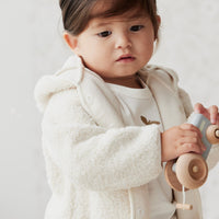 Tatum Recycled Polyester Sherpa Jacket - Natural Childrens Jacket from Jamie Kay USA