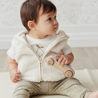 Kai Recycled Polyester Sherpa Vest - Natural Childrens Vest from Jamie Kay USA